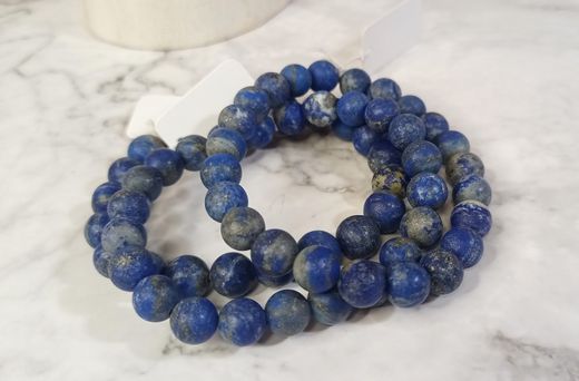 Pulsera Lapislázuli 8 mm bola lisa mate