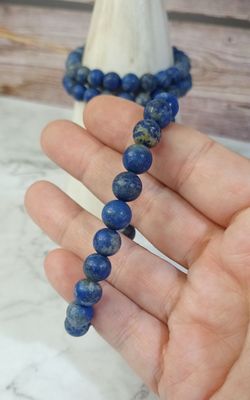 Pulsera Lapislázuli 8 mm bola lisa mate
