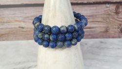Pulsera Lapislázuli 8 mm bola lisa mate