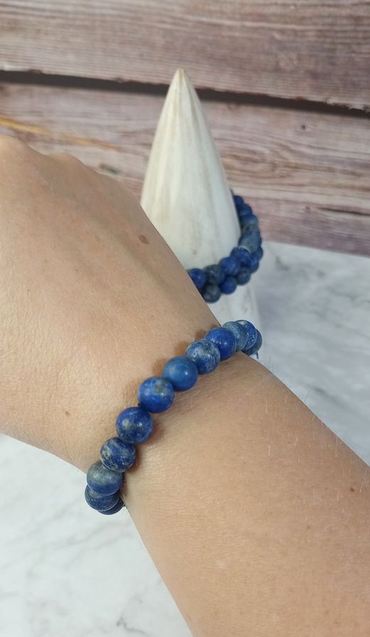 Pulsera Lapislázuli 8 mm bola lisa mate