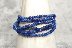 Pulsera Lapislázuli en bola de 3-4 mm