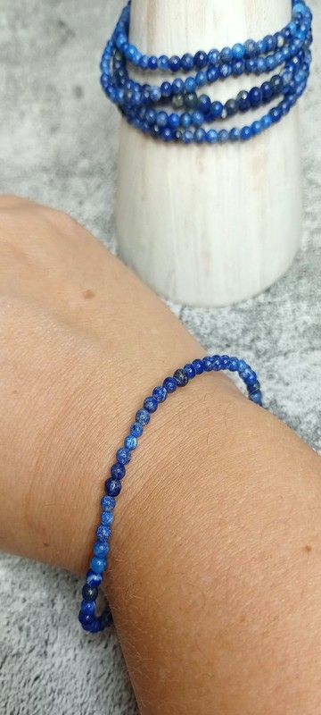 Pulsera Lapislázuli en bola de 3-4 mm