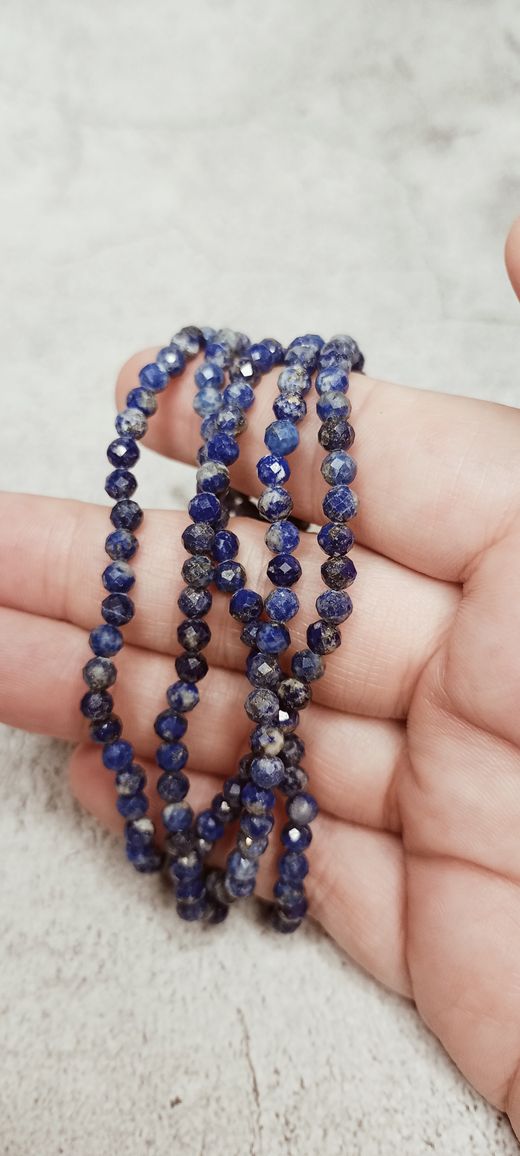 Pulsera Lapislázuli facetada 4 mm