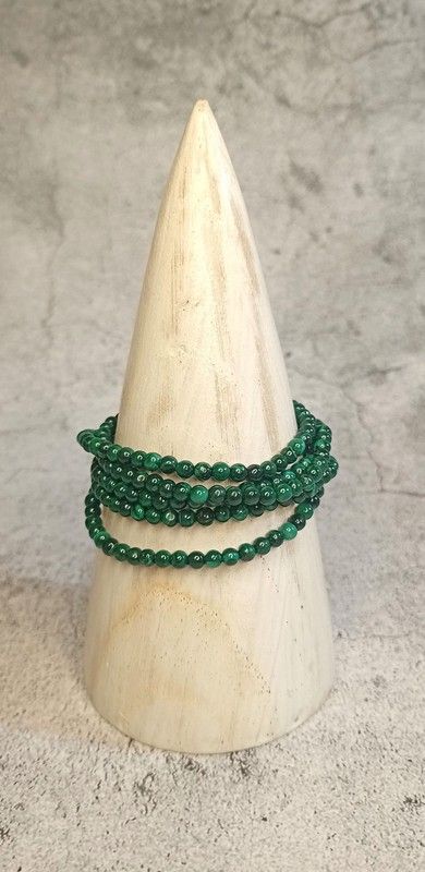 Pulsera Malaquita en bola de 4 mm