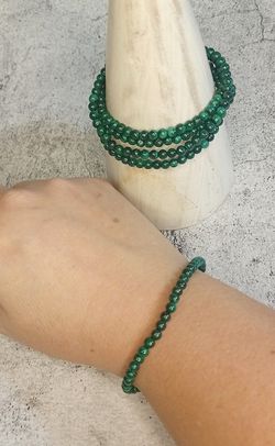 Pulsera Malaquita en bola de 4 mm