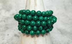 Pulsera Malaquita en bola de 8 mm