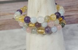 Pulsera Mix cuarzos bola lisa 8 mm