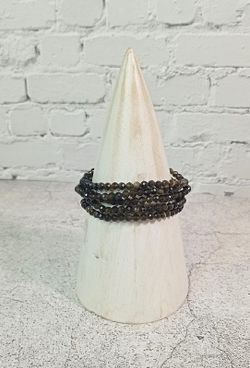 Pulsera Obsidiana dorada facetada 4 mm