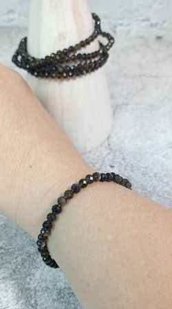 Pulsera Obsidiana dorada facetada 4 mm