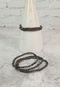 Pulsera Obsidiana dorada facetada 4 mm