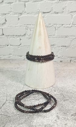Pulsera Obsidiana plata bola de 4 mm