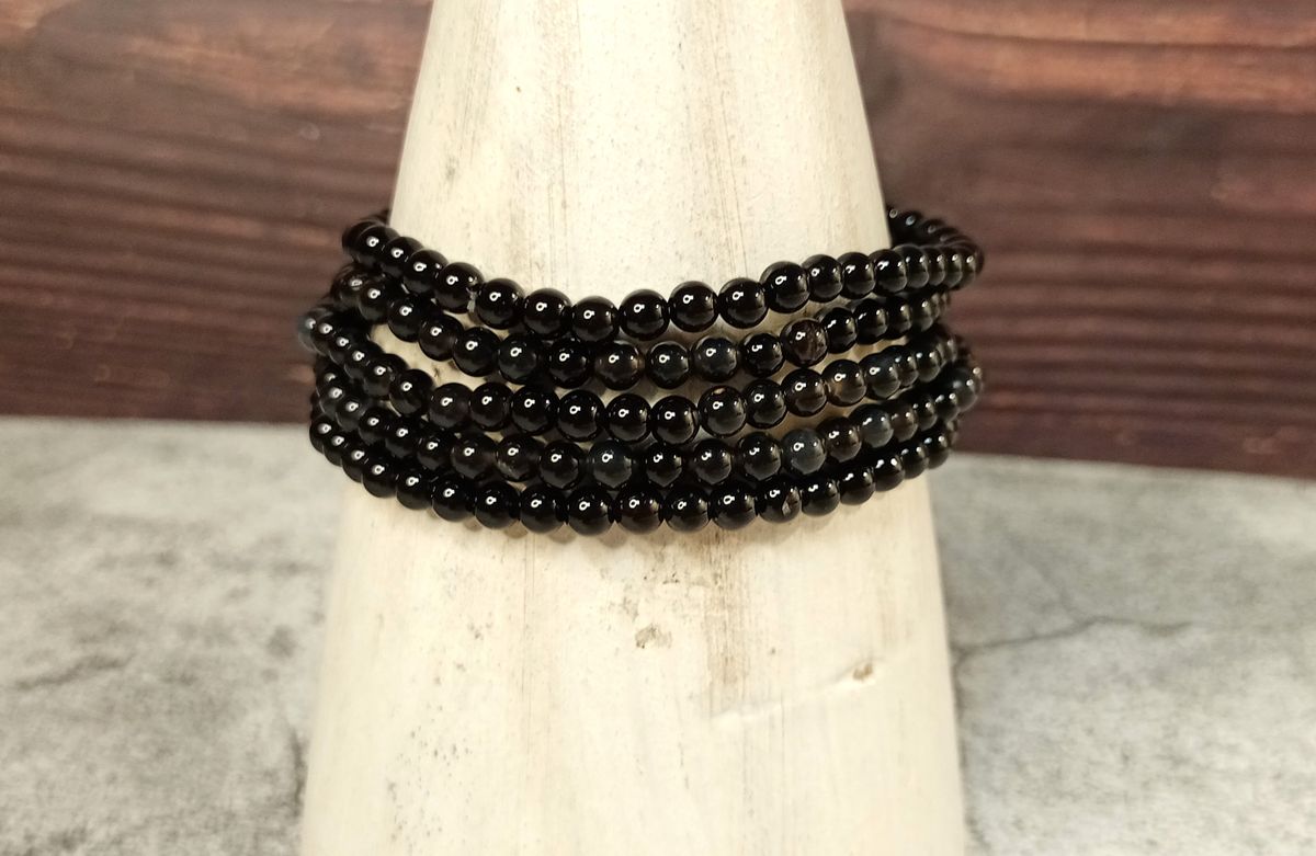 Pulsera Ónix bola lisa 4 mm