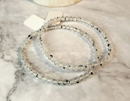 Pulsera Piedra Luna 4 mm bola lisa