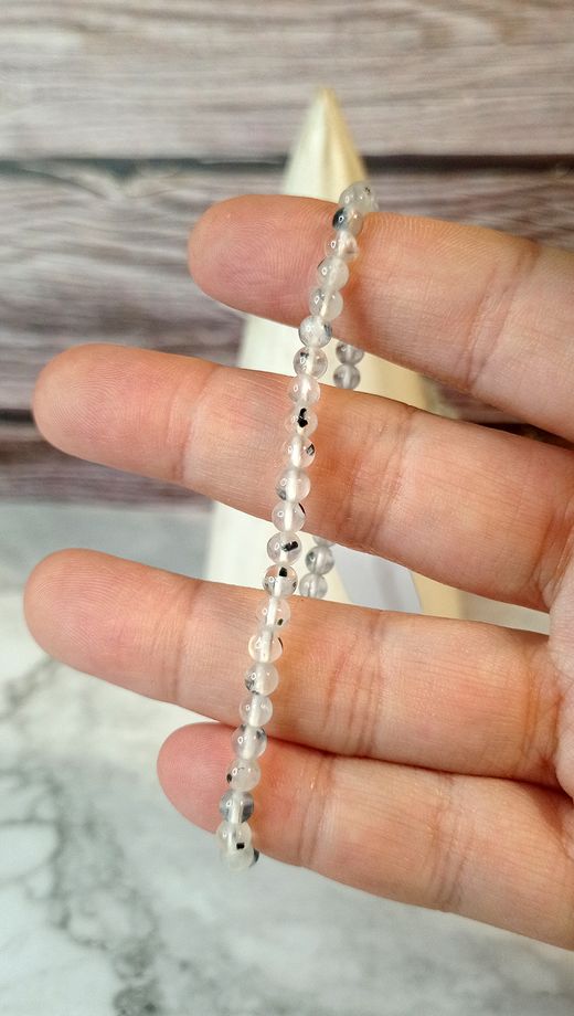 Pulsera Piedra Luna 4 mm bola lisa
