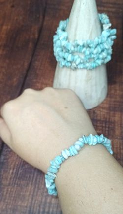Pulsera chips de Larimar