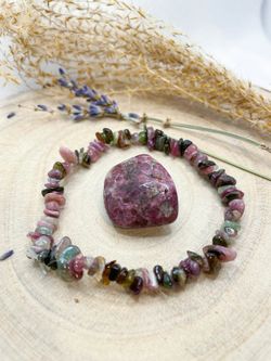 Pulsera chip de Turmalina multicolor