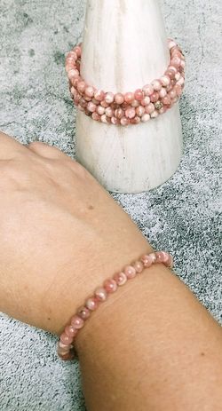 Pulsera Rodocrosita en bola de 6 mm