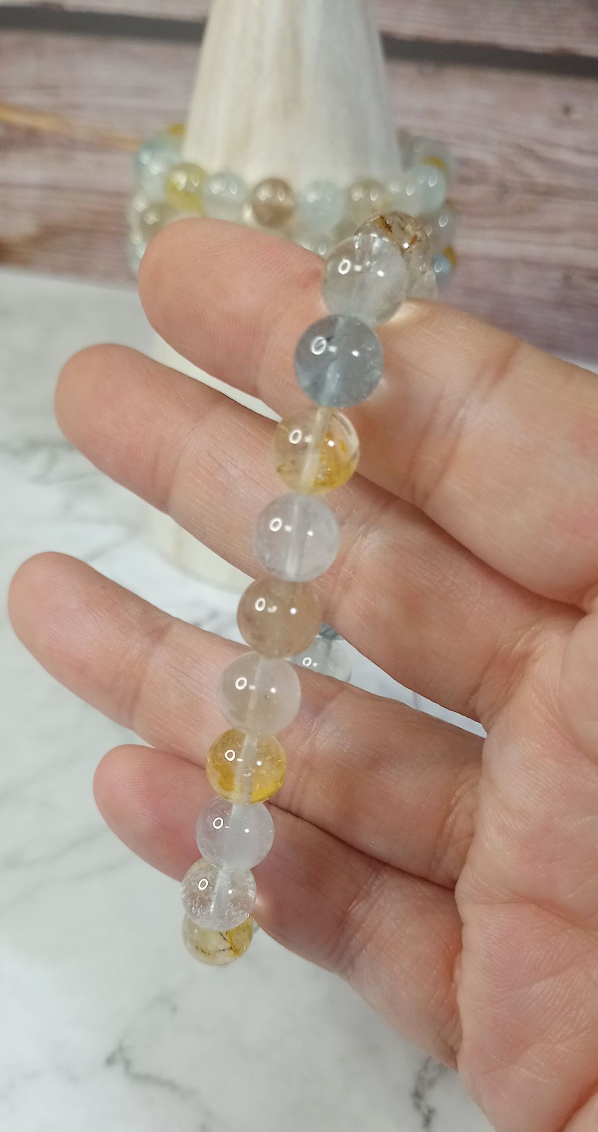 Pulsera Topacio 8 mm bola lisa