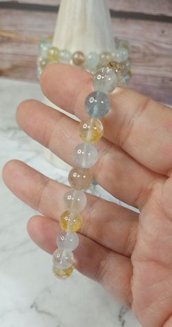 Pulsera Topacio 8 mm bola lisa