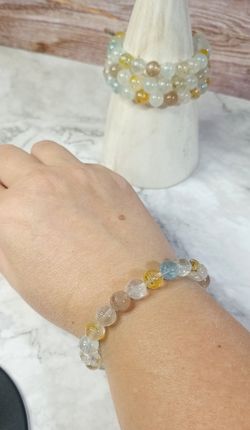 Pulsera Topacio 8 mm bola lisa