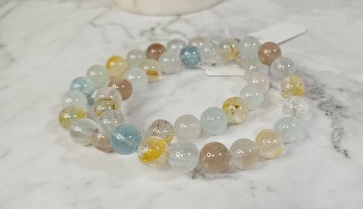 Pulsera Topacio 8 mm bola lisa