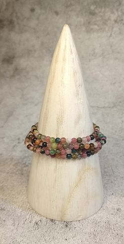 Pulsera Turmalina multicolor en bola de 4 mm (calidad extra)