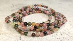 Pulsera Turmalina multicolor en bola de 4 mm (calidad extra)