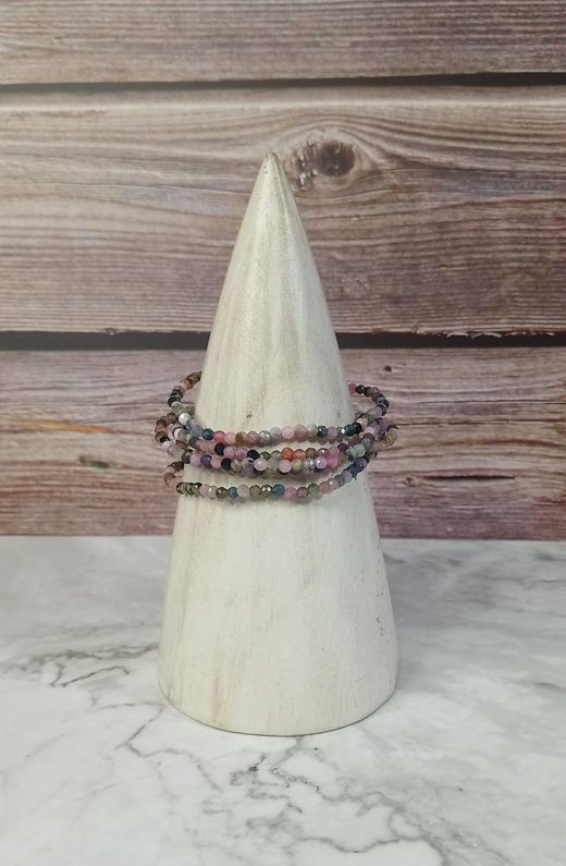 Pulsera Turmalina multicolor facetada 3 mm