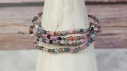 Pulsera Turmalina multicolor facetada 3 mm