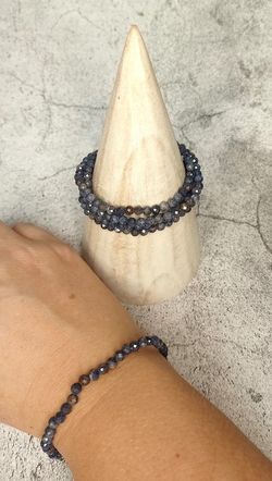 Pulsera Zafiro facetada 4 mm