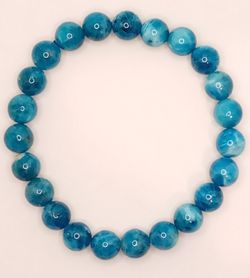 Pulseras bola 8mm de Apatito azul