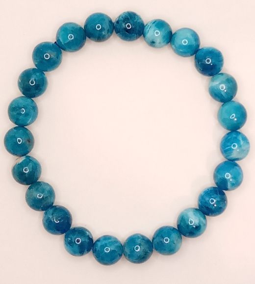 Pulseras bola 8mm de Apatito azul