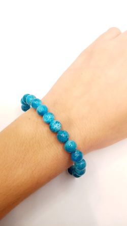 Pulseras bola 8mm de Apatito azul