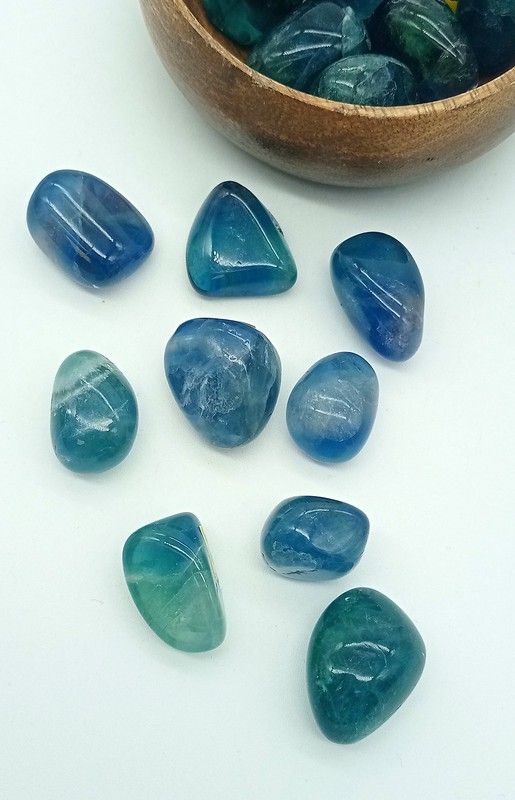 Rodado de Fluorita azul