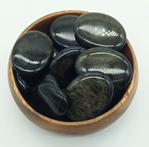 Rodado plano de Obsidiana Dorada