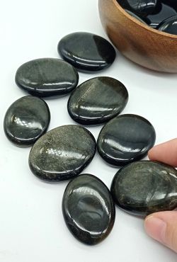 Rodado plano de Obsidiana Dorada