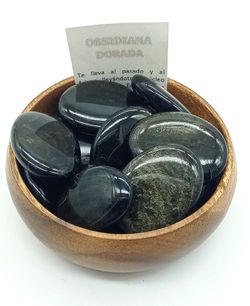 Rodado plano de Obsidiana Dorada