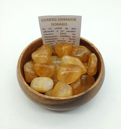 Rodados Cuarzo sanador Dorado