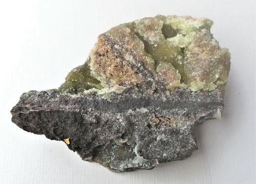 Smithsonita verde (microcristales en crecimientos globulares)