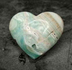 Talla corazón de Aragonito azul