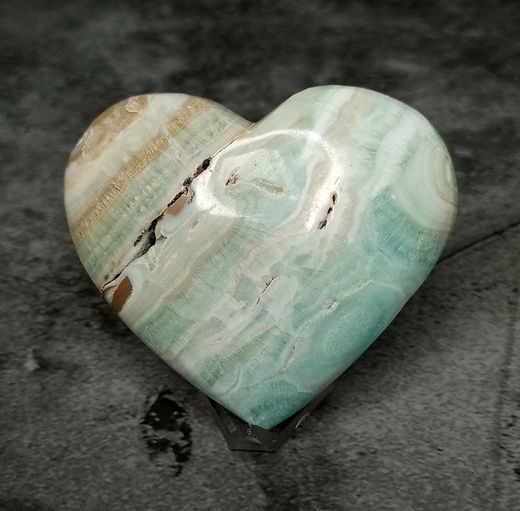 Talla corazón de Aragonito azul