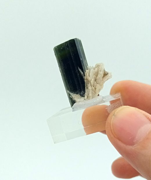 Turmalina verde cristal individual