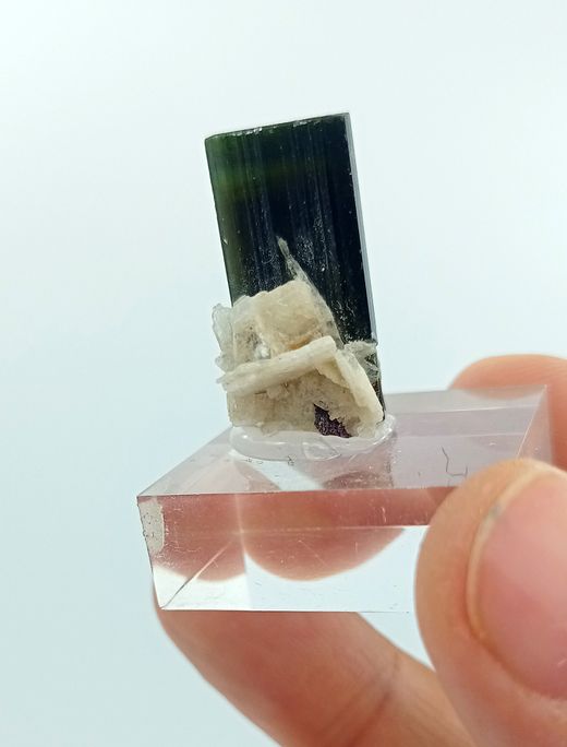 Turmalina verde cristal individual